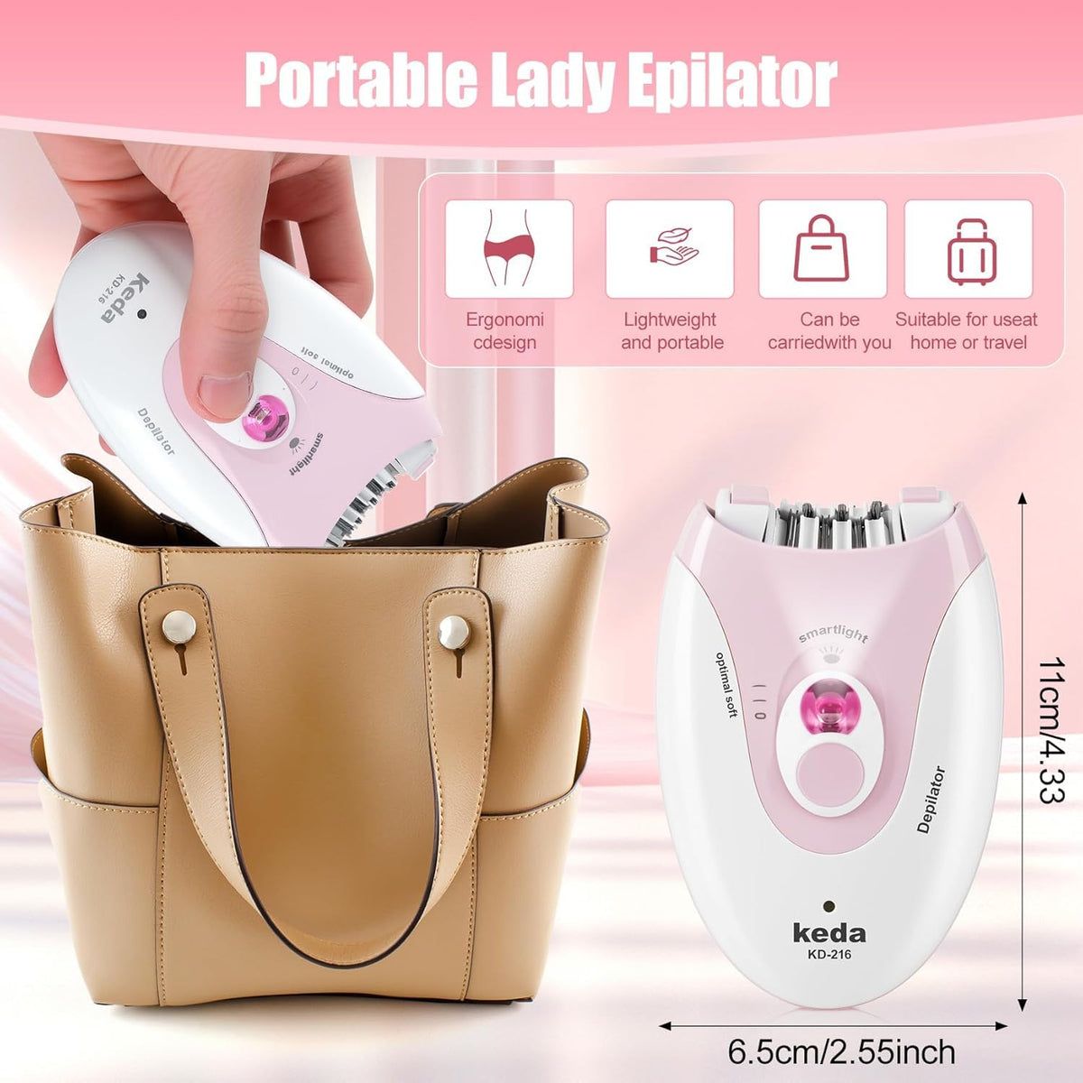 Rechargeable Epilator with LED Light Y121