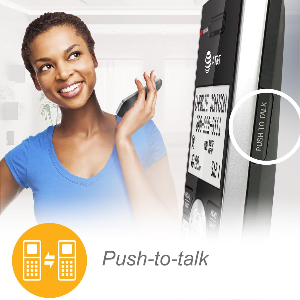Expandable Cordless Phone with Answering System, Silver/Black, 3 Handsets N22726
