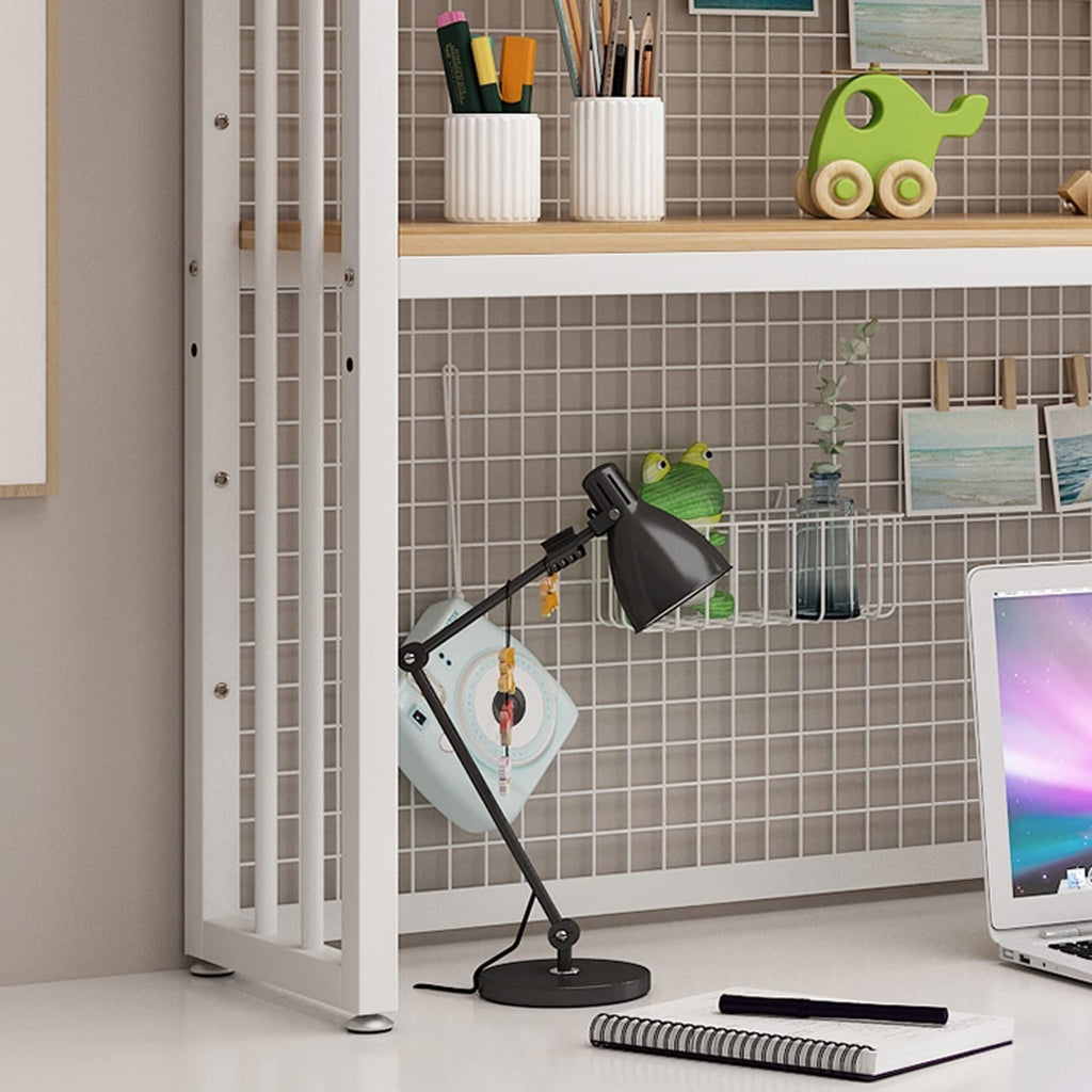 2 Tier Adjustable Metal Desktop Bookshelf White N257567
