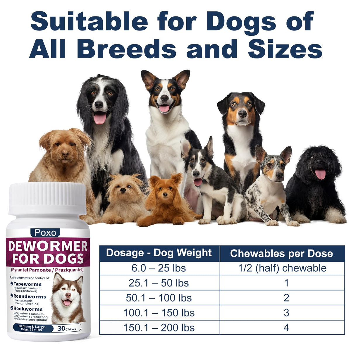 7-Way Dewormer for Dogs, 30 Tablets J5039