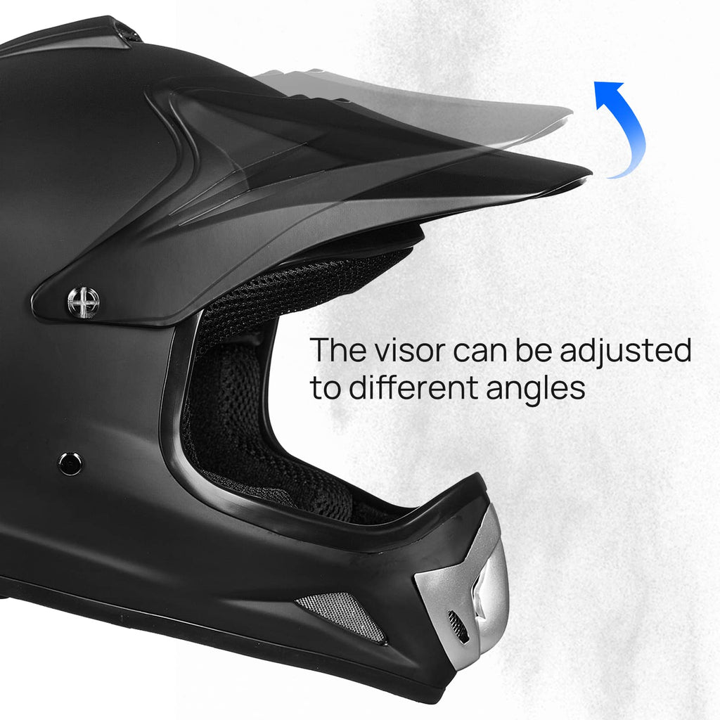 Youth Kids Full Face Motocross Helmet Matte Black N190986