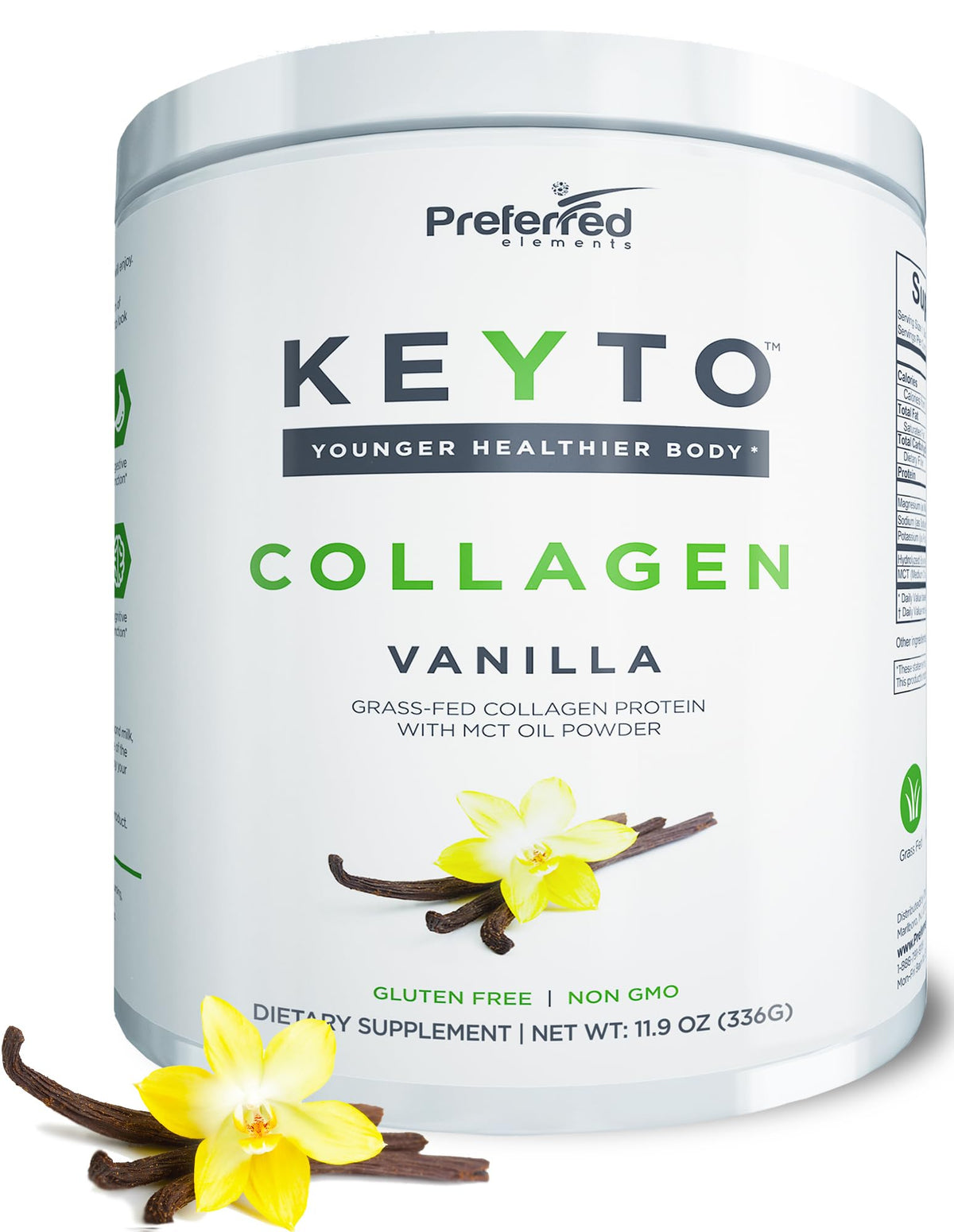 Keto Collagen Protein with MCT Oil Powder Vanilla J9984