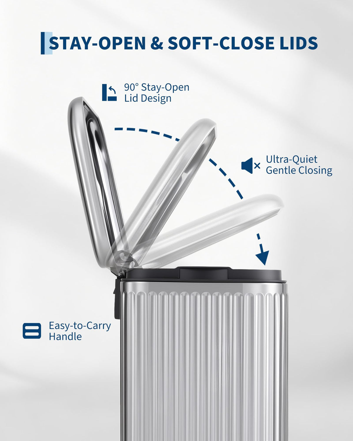 50L Step Trash Can with Soft Close Lid R11642