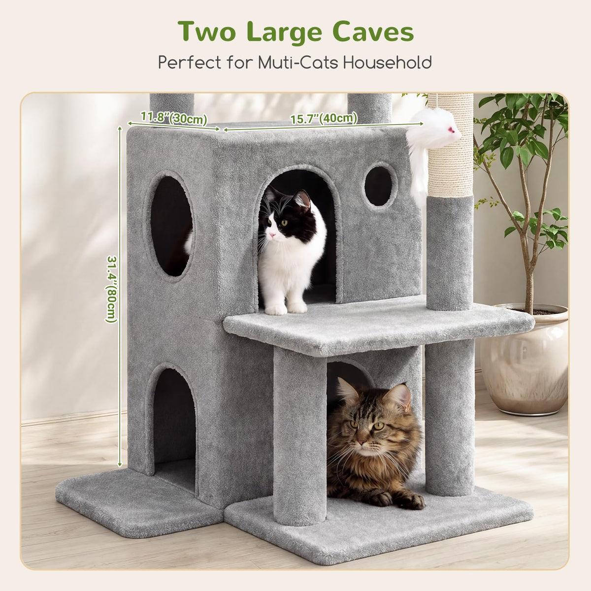 Light Grey Cat Tree Tower U83303