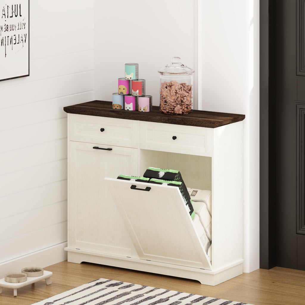 20 Gallon Wood Trash Can Cabinet F66154