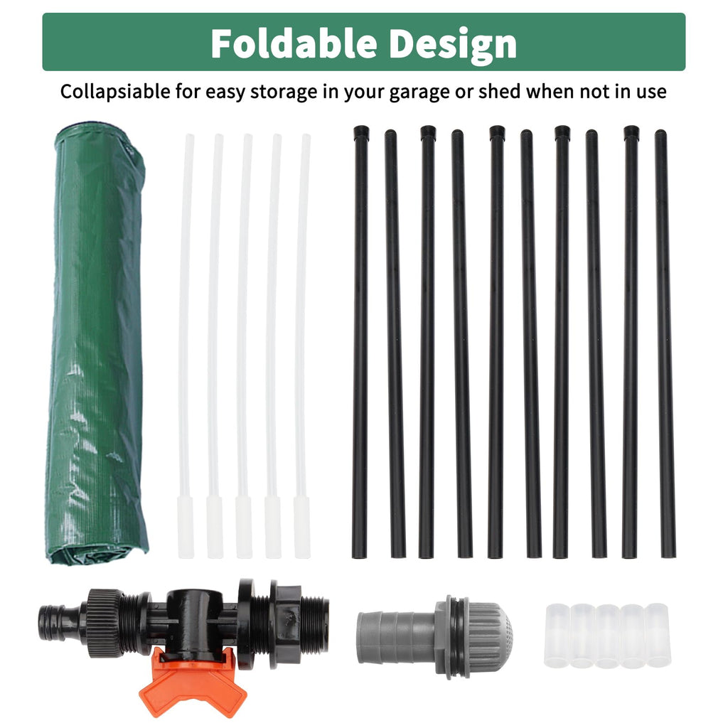 50 Gallon Portable Folding Rain Barrel with Spigots Q699