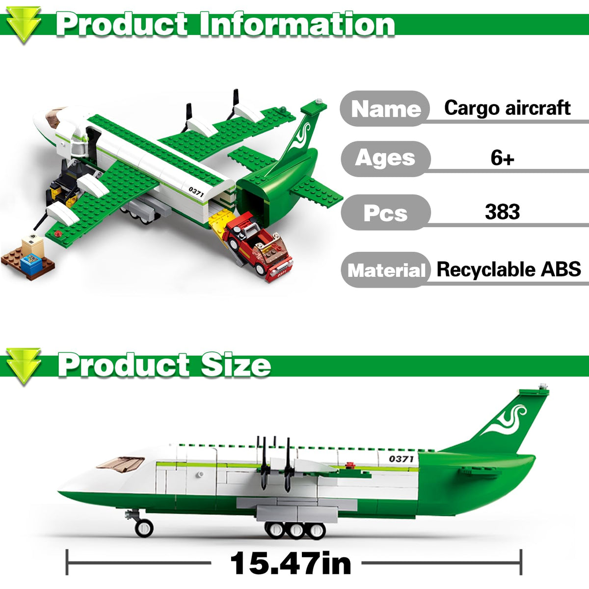 City Cargo Plane Building Set with Car A56505