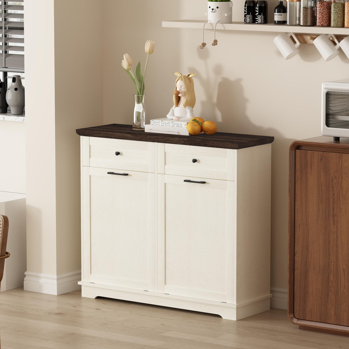 20 Gallon Wood Trash Can Cabinet F66154