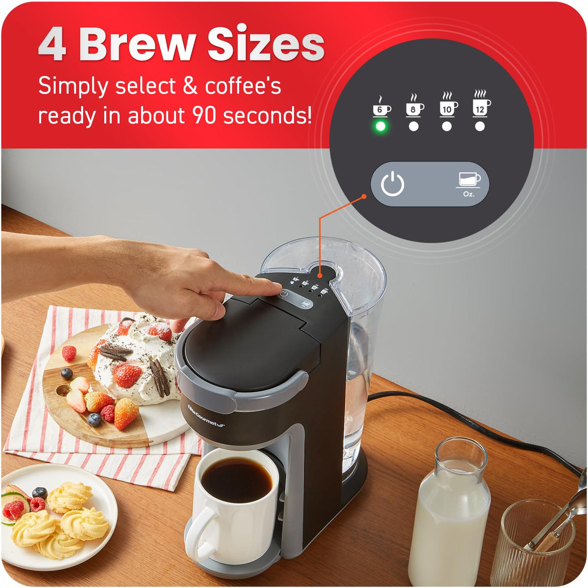 2-in-1 Capsule Coffee Maker, K-Cup & Grounds, Black D75493