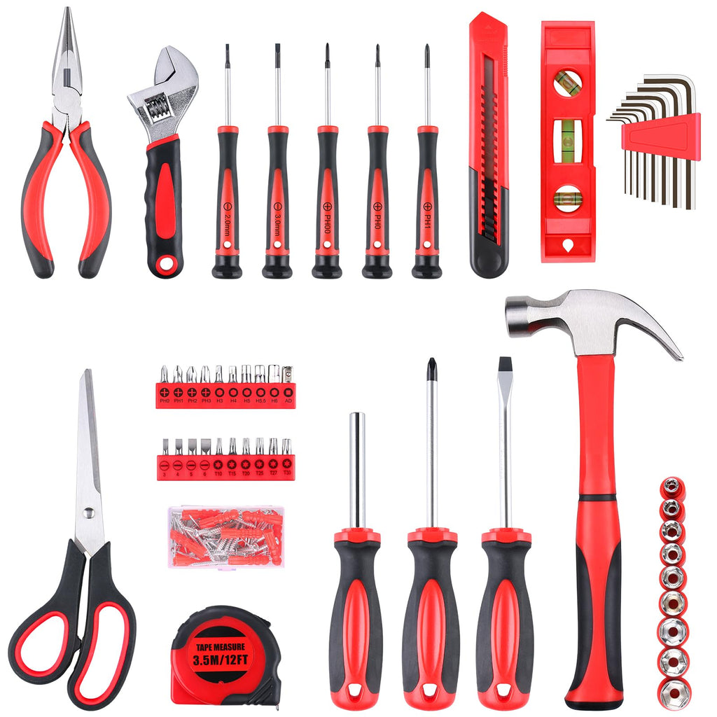 156-Piece All-Purpose Home Tool Kit in Foldable Toolbox Q53171