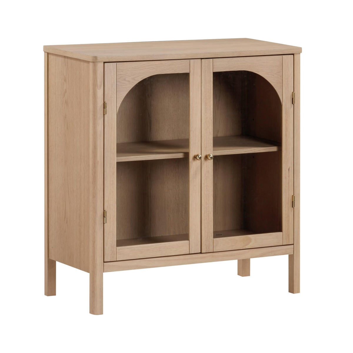Modern Farmhouse Storage Cabinet with Glass Doors and Adjustable Shelf D69120