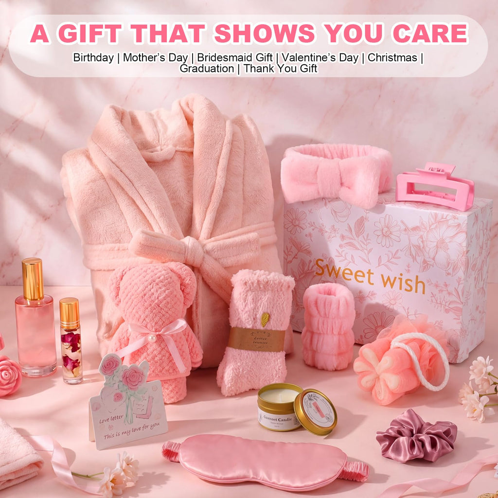 11 Pcs Pink Spa Gift Basket N118106