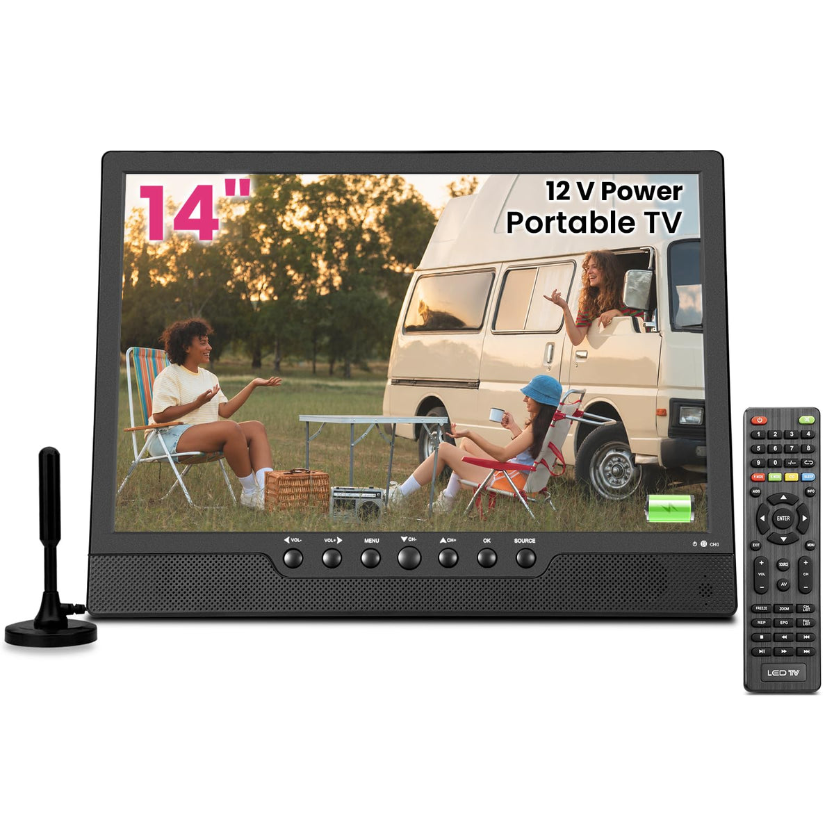 14 Inch Portable Rechargeable TV with Built-in Battery H23458