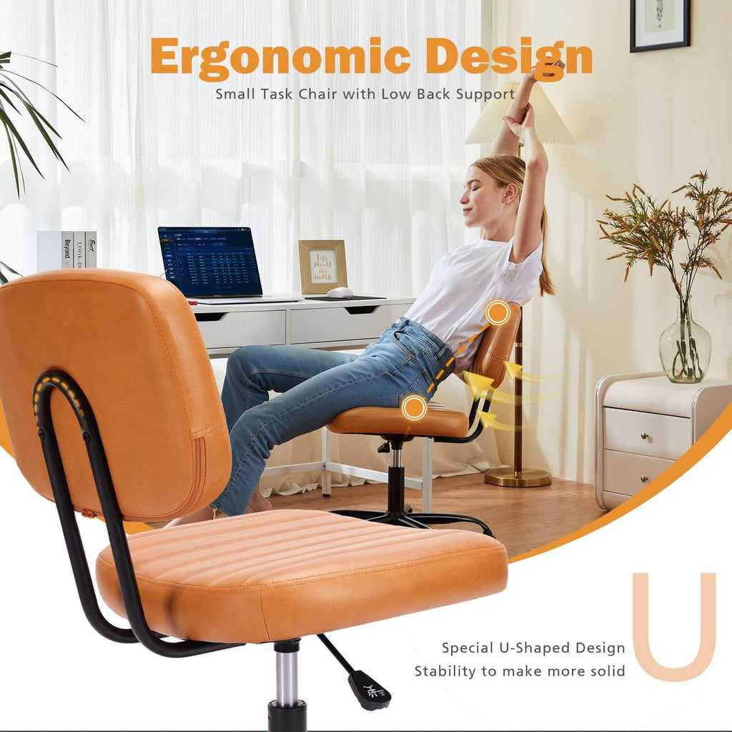 Orange Adjustable Height Swivel Rolling Office Chair A420