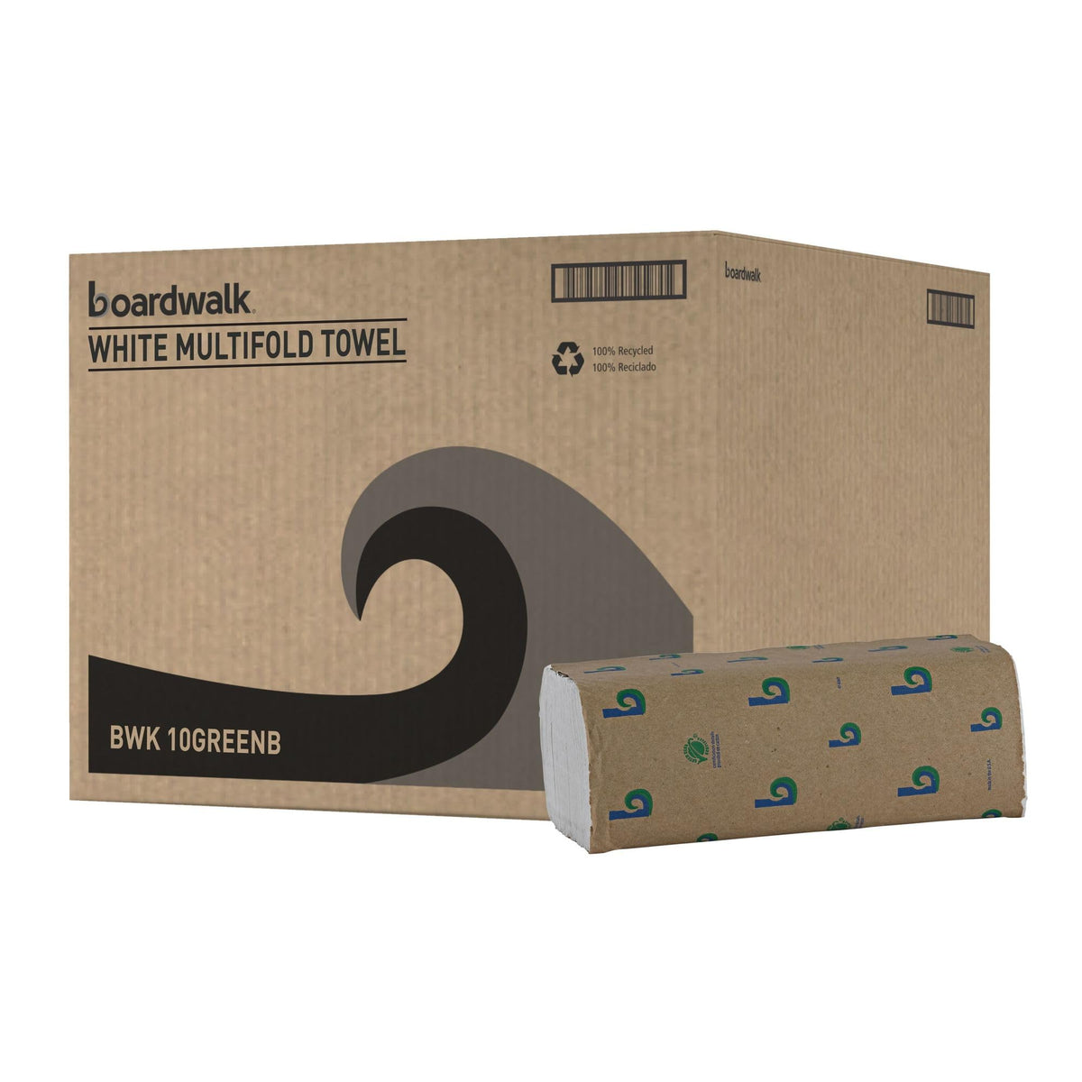 Green Multifold Towels, 250 per Pack, Case of 16 Packs E870