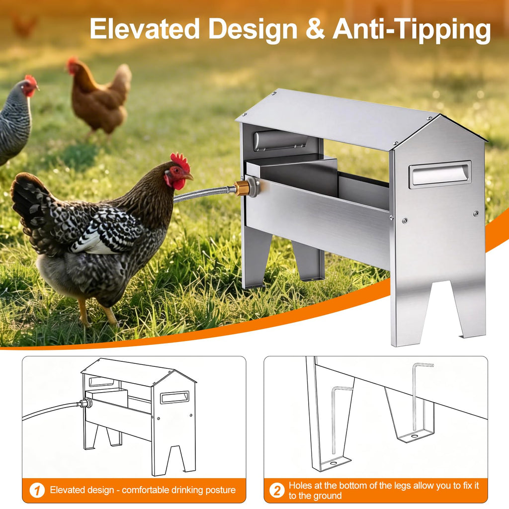 22'' Stainless Steel Automatic Chicken Waterer E2518