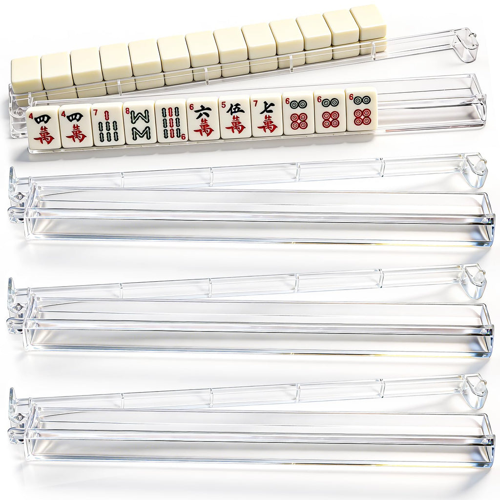 Set of 4 Clear Mahjong Racks with Pushers D946809