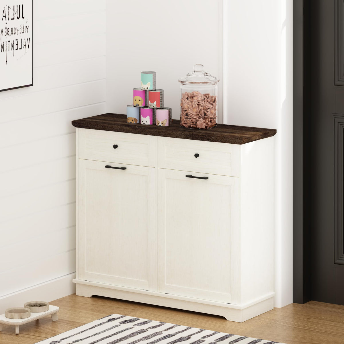 20 Gallon Wood Trash Can Cabinet F66154