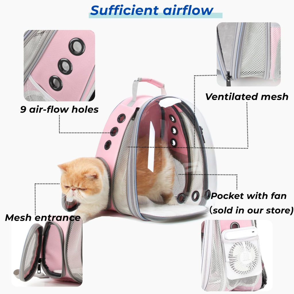 Expandable Cat Backpack with Mini Fan F7121
