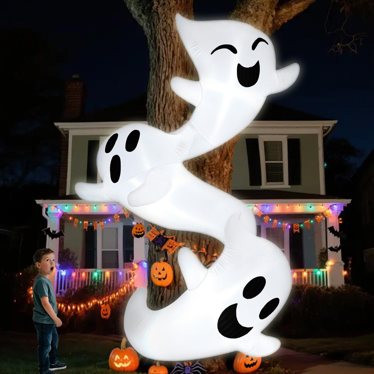 8ft Light Up Inflatable Ghosts Q7726