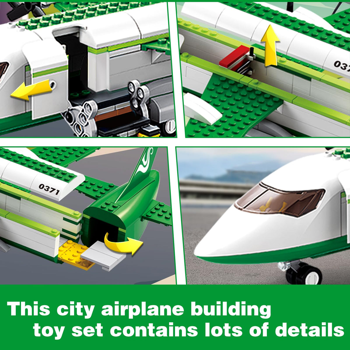 City Cargo Plane Building Set with Car A56505