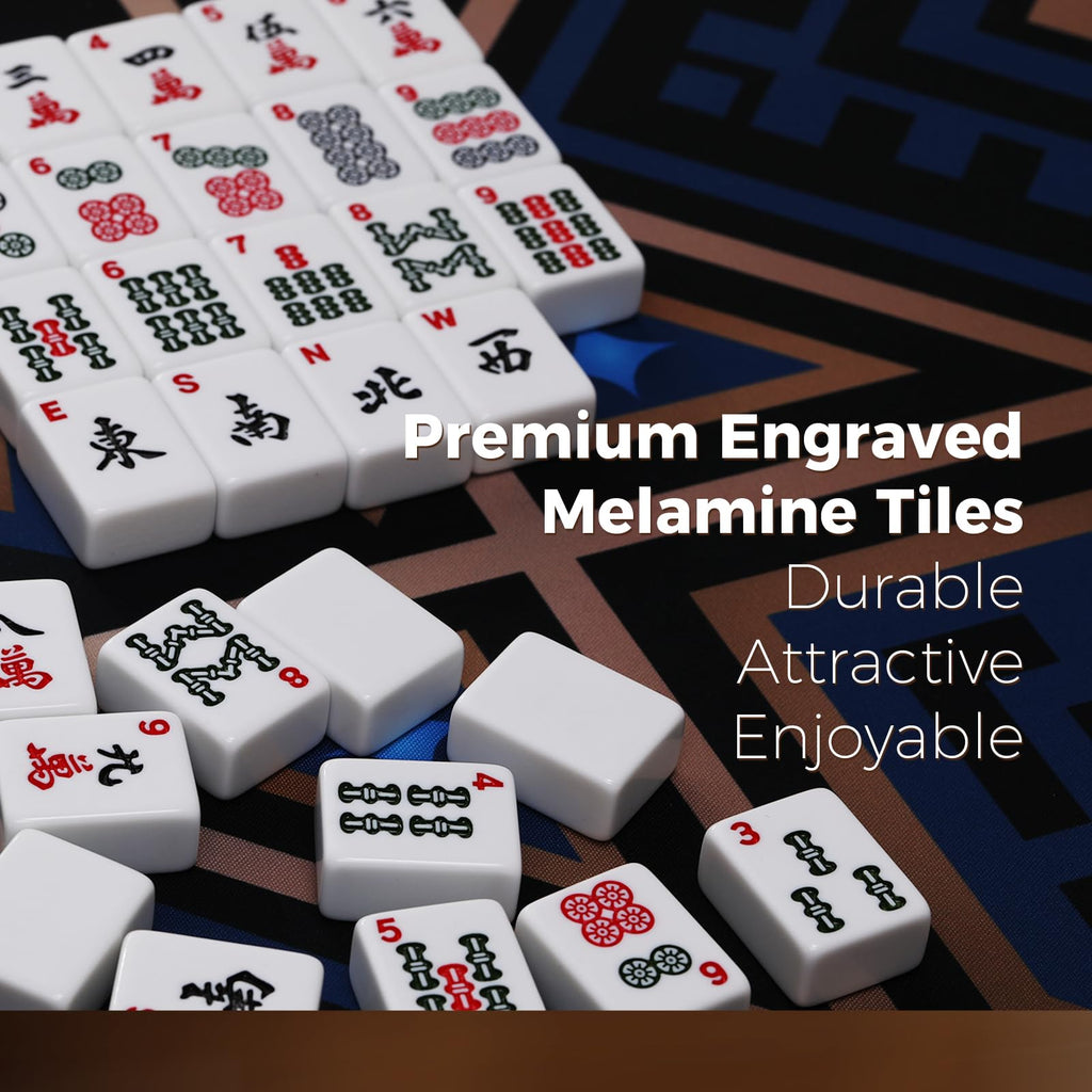 American Mahjong Set with 166 White Tiles and Racks E9179
