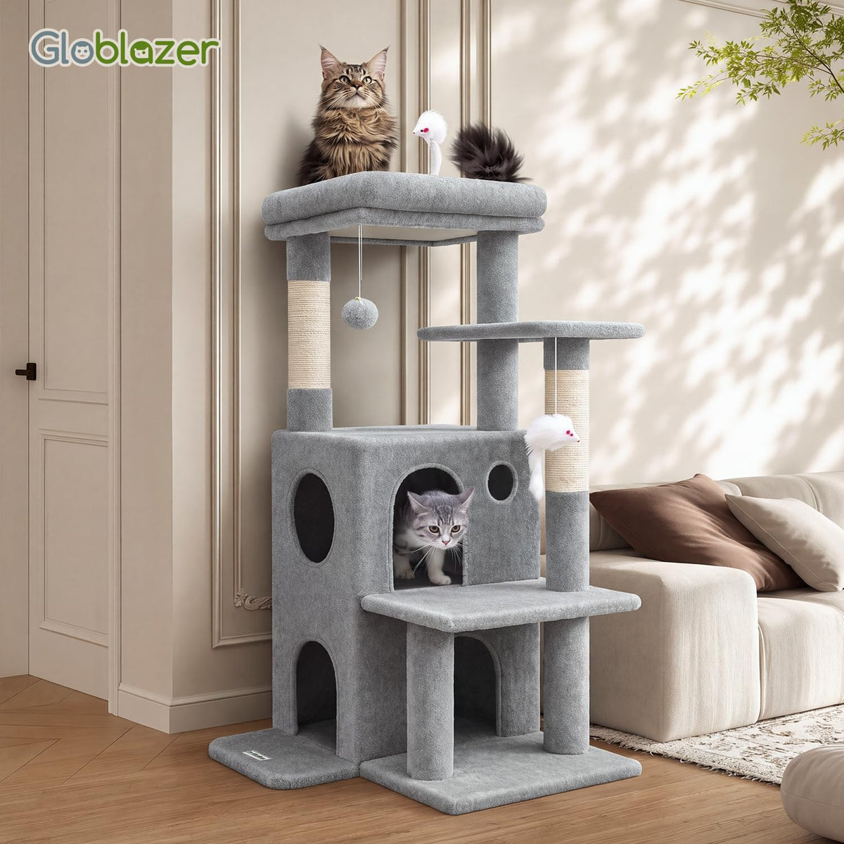 Light Grey Cat Tree Tower U83303