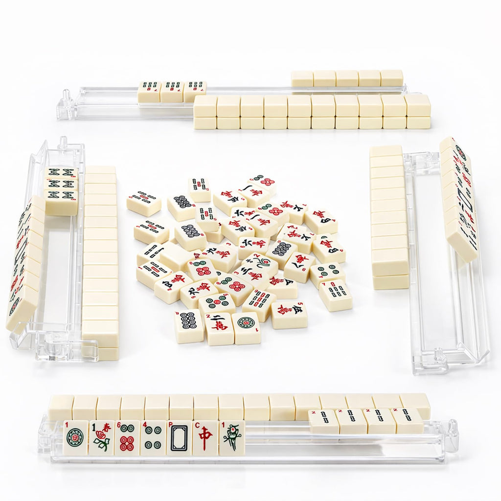 Set of 4 Clear Mahjong Racks with Pushers D946809