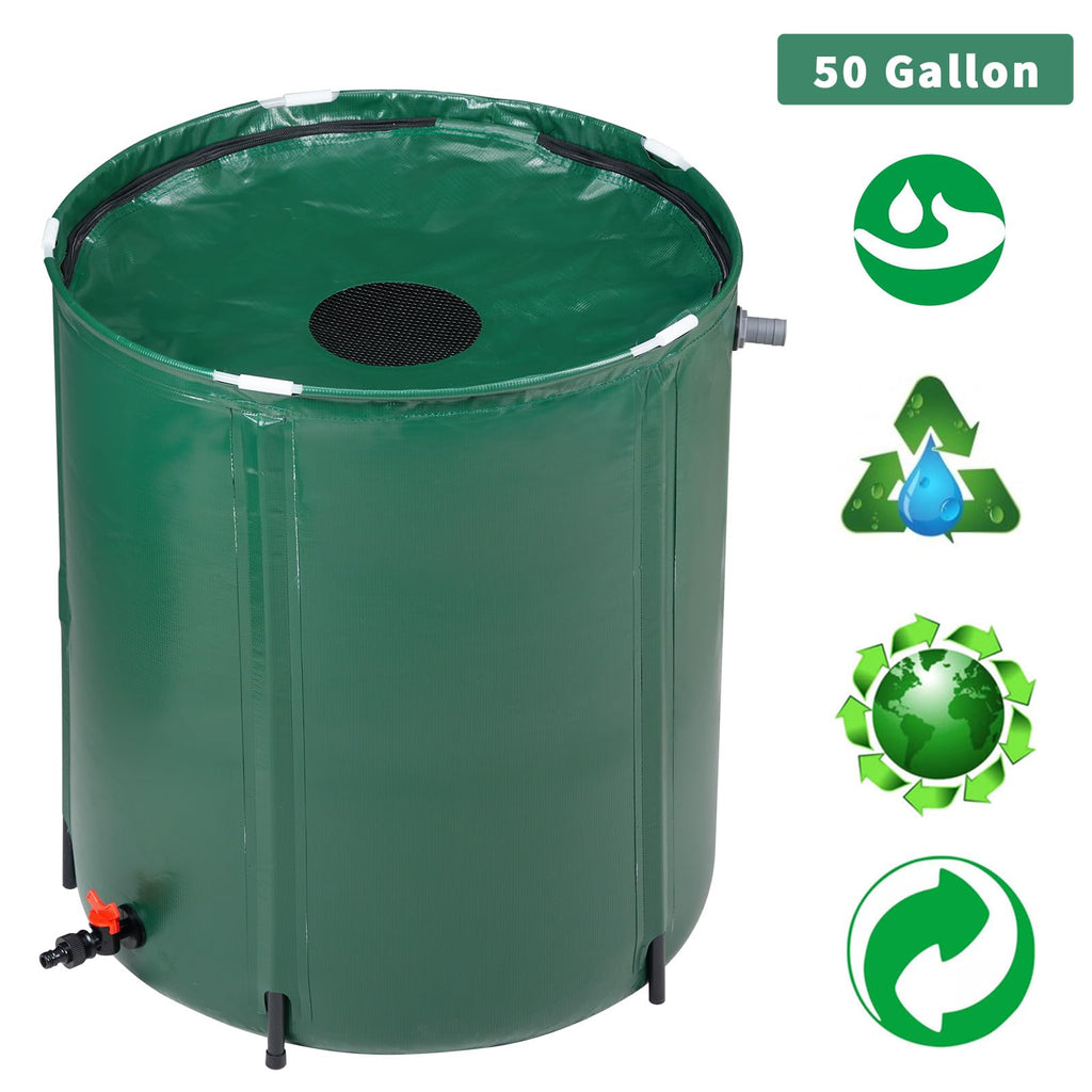 50 Gallon Portable Folding Rain Barrel with Spigots Q699