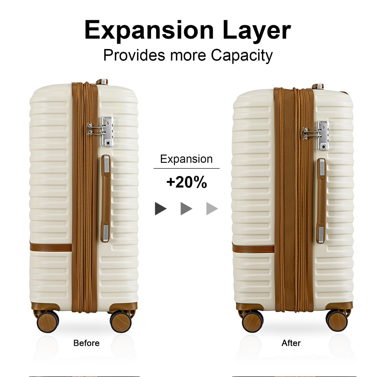 20 Inch Expandable Spinner Wheel Hard Shell Luggage Set with TSA Lock A36960