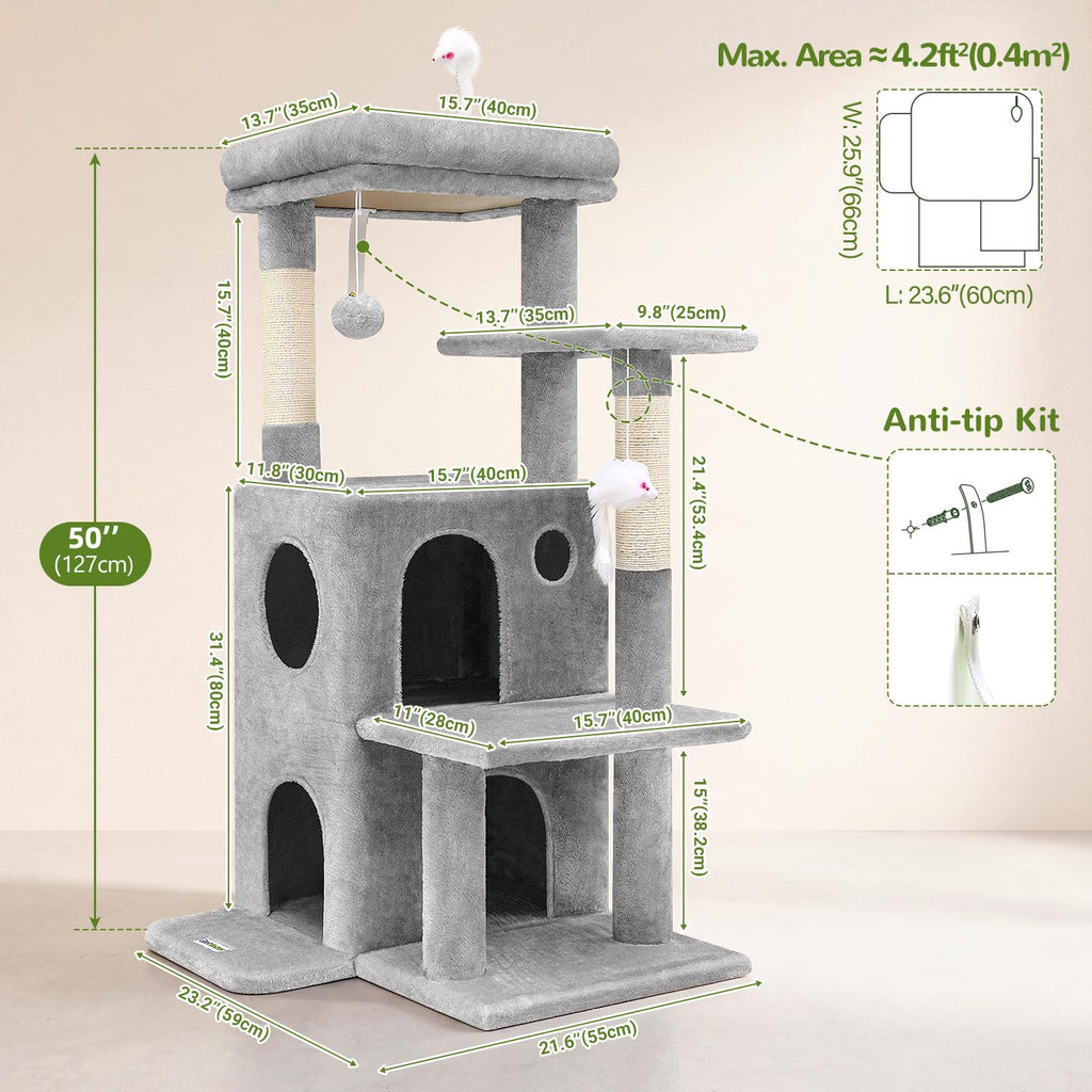 Light Grey Cat Tree Tower U83303
