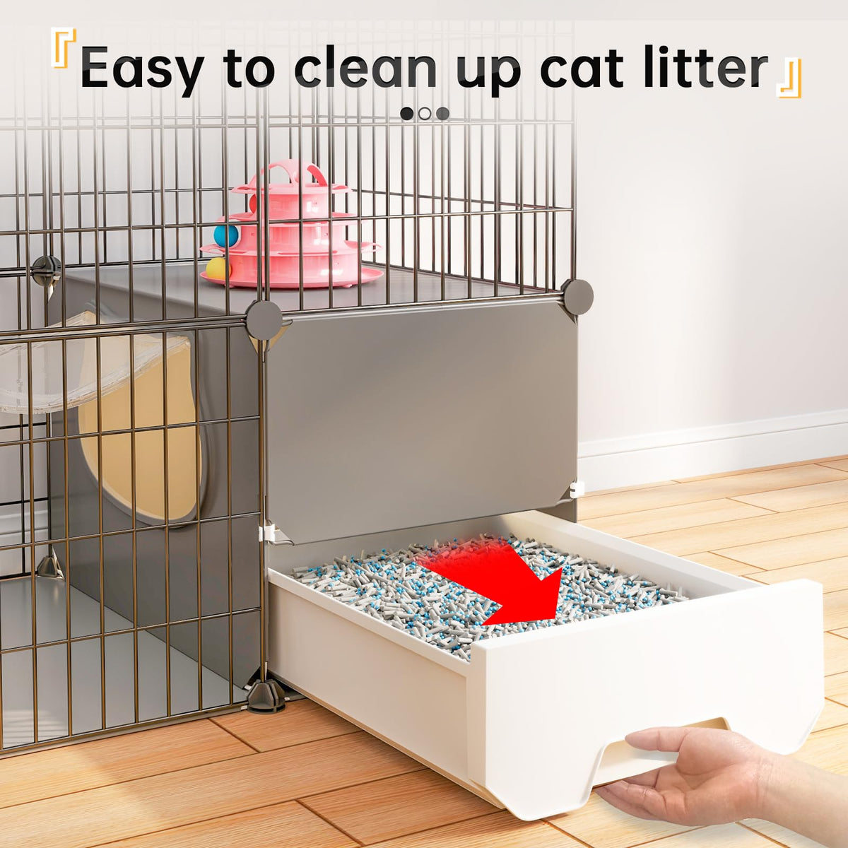 Large 4-Tier Cat Cage with Litter Box I832
