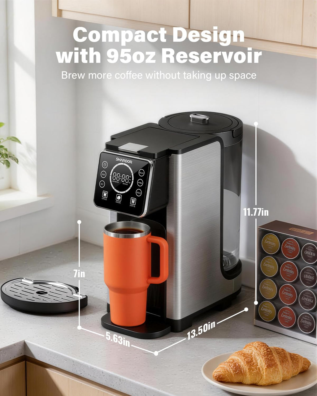 Single Serve & Carafe Coffee Maker, 6-24oz, Thermal Carafe G101