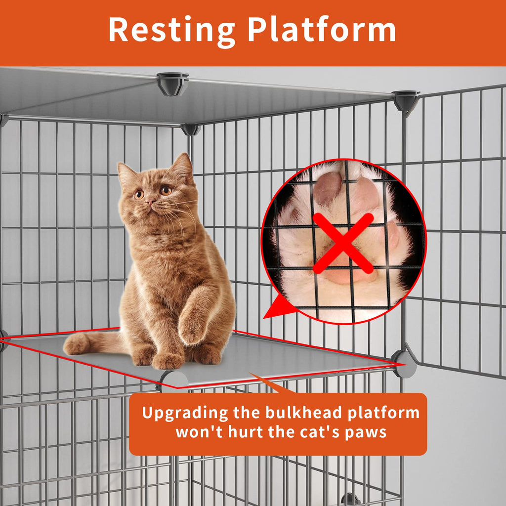 Large 4-Tier Cat Cage with Litter Box I832