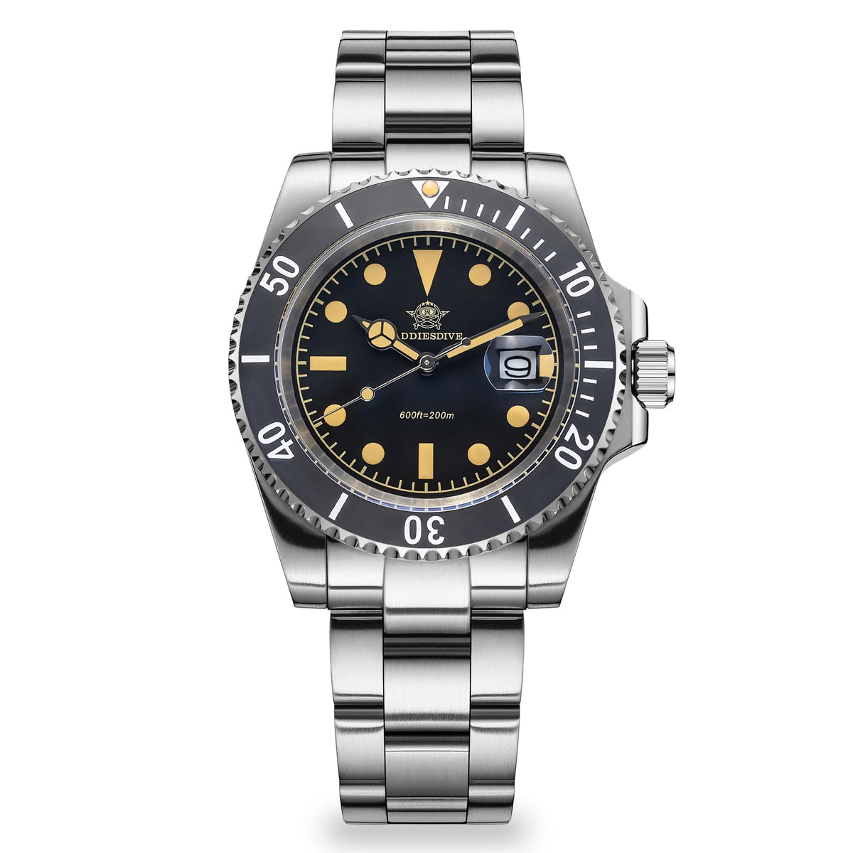 41MM Quartz Dive Watch Stainless Steel Bracelet Y575
