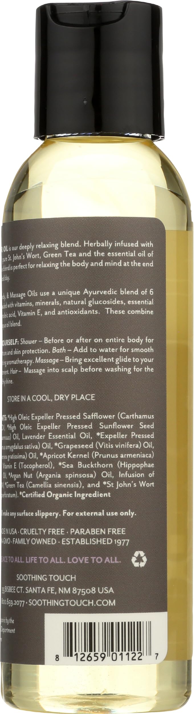 Organic Calming Lavender Bath, Body & Massage Oil, 4 Oz P8187