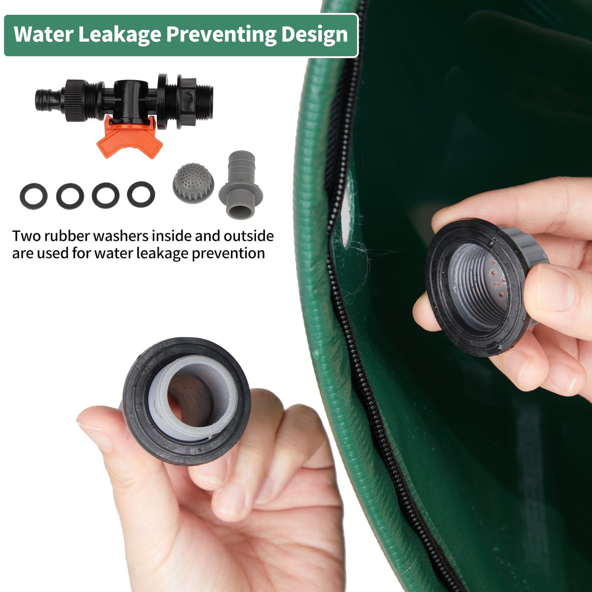 50 Gallon Portable Folding Rain Barrel with Spigots Q699