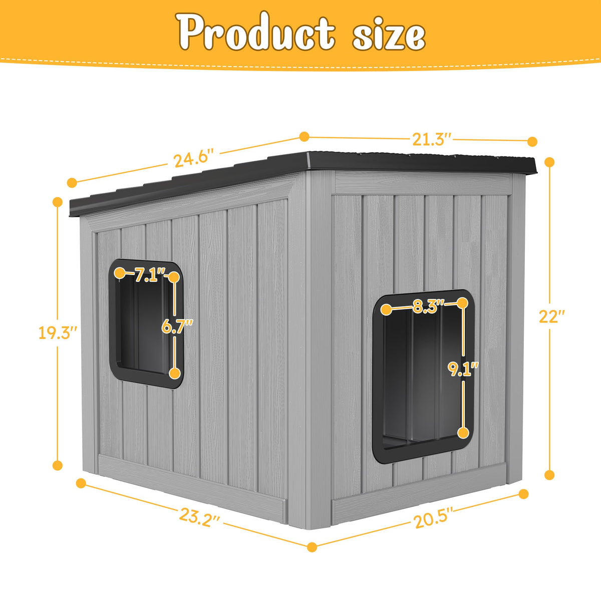 Weatherproof Insulated Resin Outdoor Cat House N1996