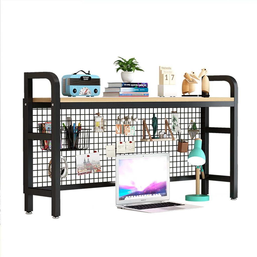 2 Tier Adjustable Metal Desktop Bookshelf White N257567