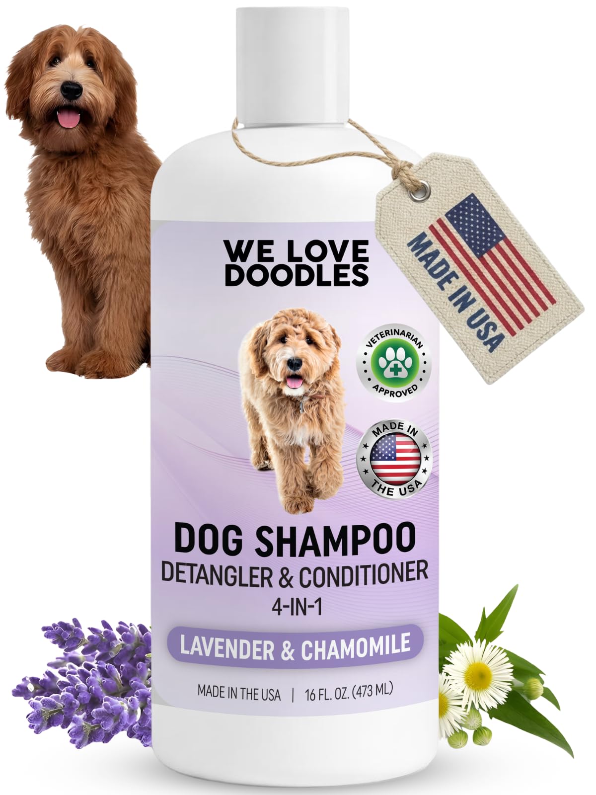 4-in-1 Dog Shampoo, Conditioner & Detangler, Lavender, 16 oz X987