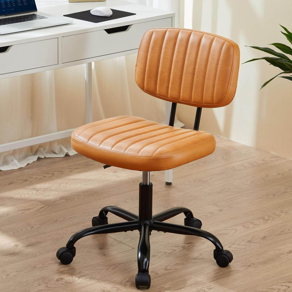 Orange Adjustable Height Swivel Rolling Office Chair A420