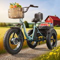 Electric Tricycle 960W Peak 36V 15AH Battery 20"*4" Fat Tire 3 Wheel Folding H5494