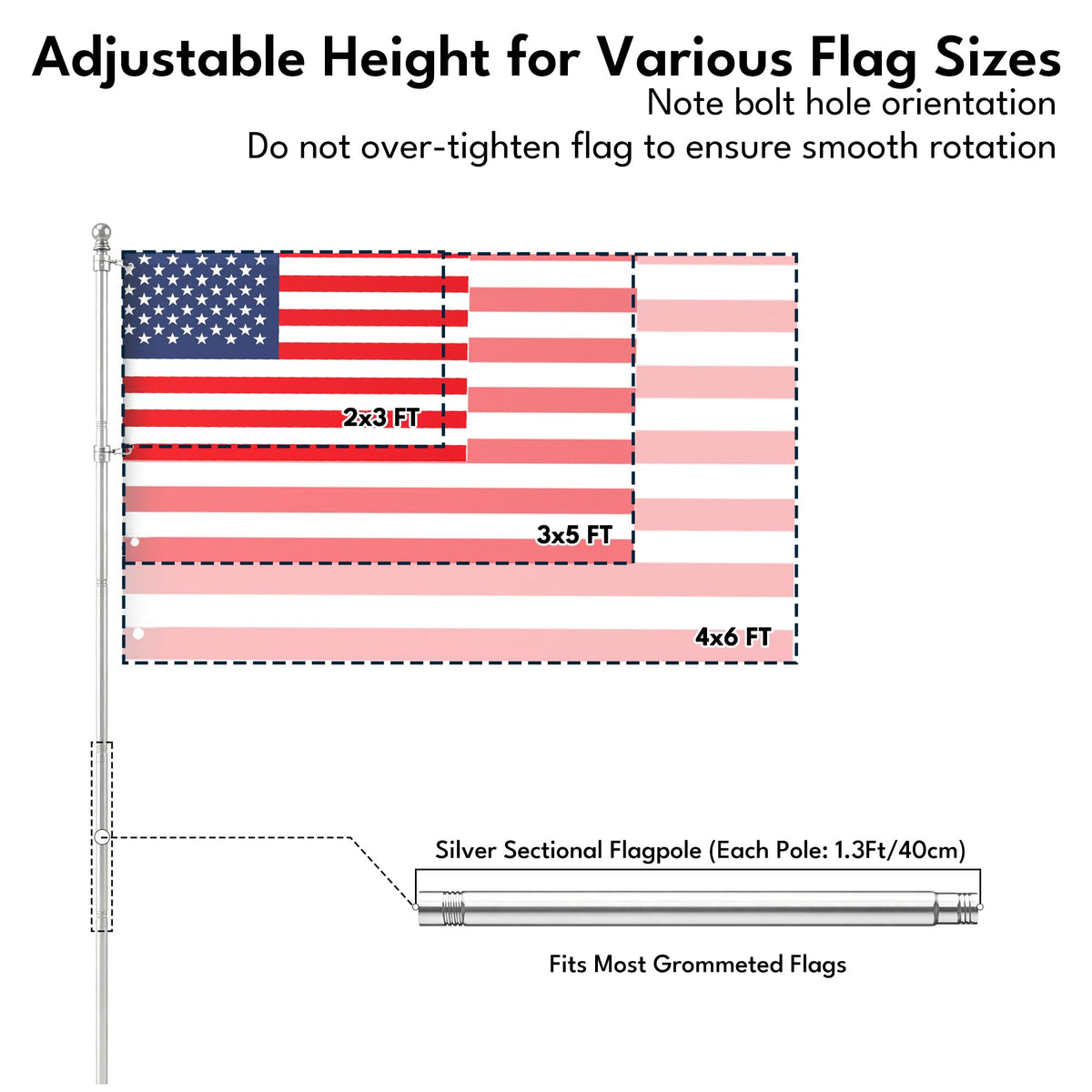 5FT Heavy Duty Flag Pole W8302