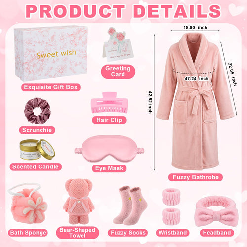 11 Pcs Pink Spa Gift Basket N118106