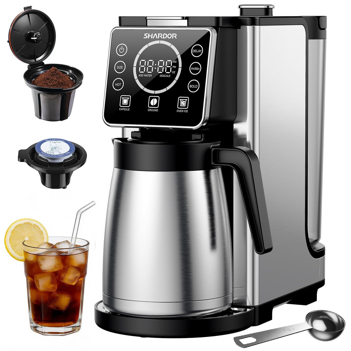 Single Serve & Carafe Coffee Maker, 6-24oz, Thermal Carafe G101
