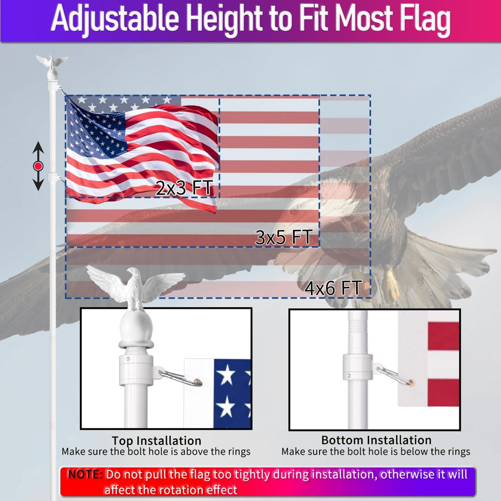 6FT Stainless Steel Flagpole Kit M273