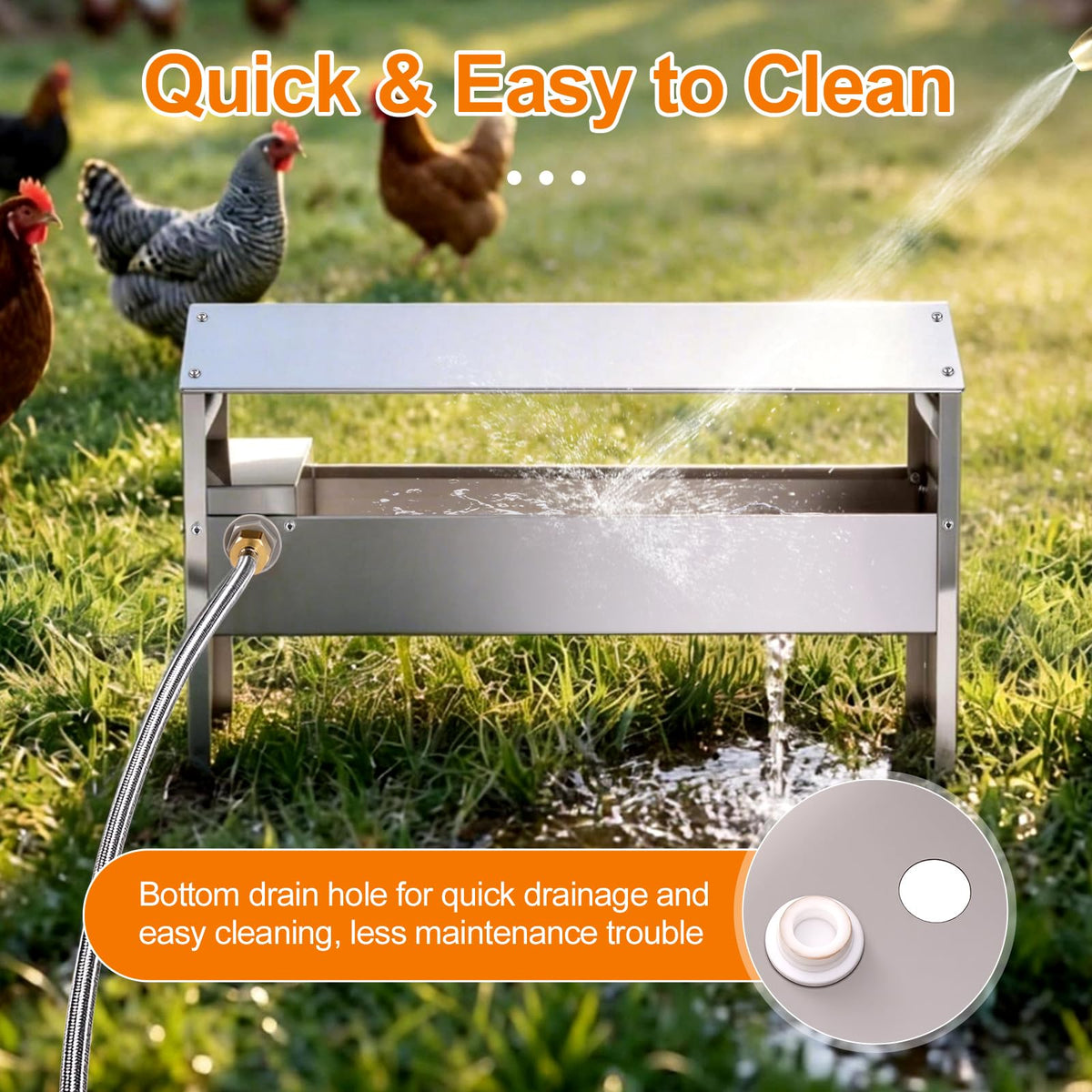 22'' Stainless Steel Automatic Chicken Waterer E2518