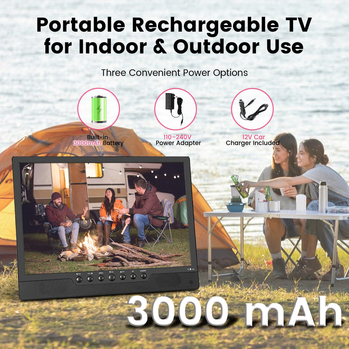 14 Inch Portable Rechargeable TV with Built-in Battery H23458