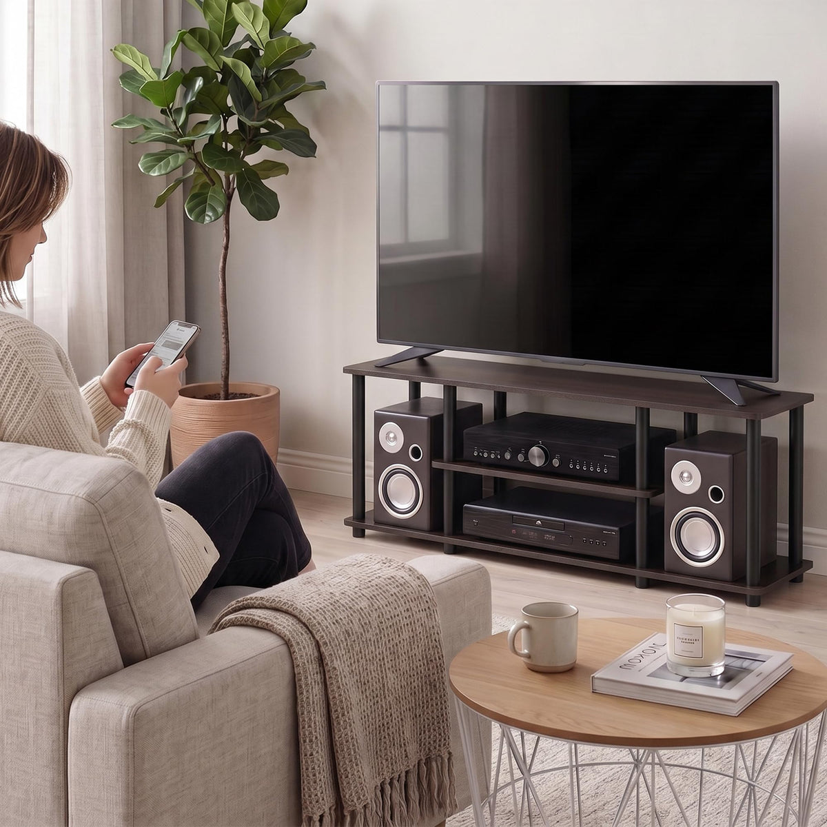 3-Tier Entertainment TV Stand up to 50 inch Q3446