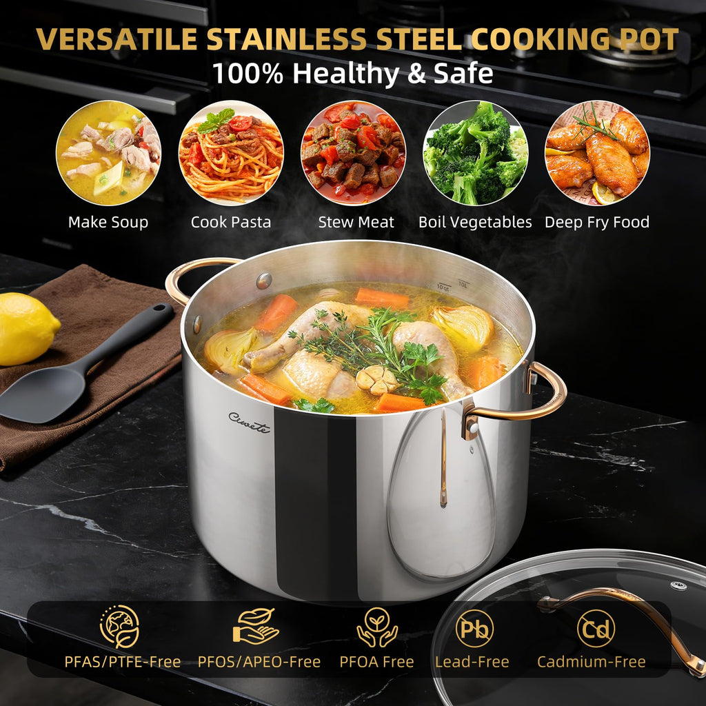 12 Quart Tri-Ply Stainless Steel Stock Pot with Lid X79750